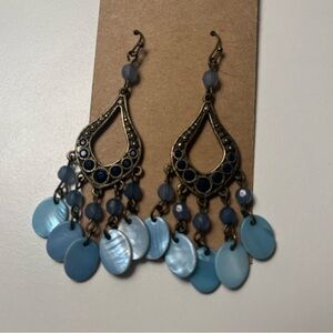 Boho Blue Teardrop Dangle Earrings - Brand Unknown